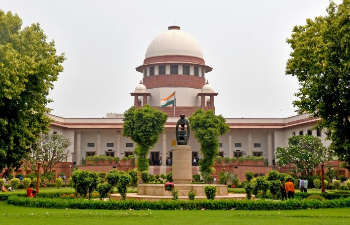 A view of the Supreme Court of India building, an apex judicial body of the country